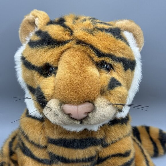 Golden Bear Company Vintage Tiger Plush 12" Seated Stuffed Animal Made In Korea - Picture 2 of 11